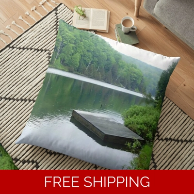 Floor Pillow Case Lake Perry Green
